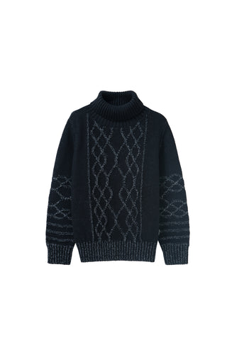 roll neck cable sweater