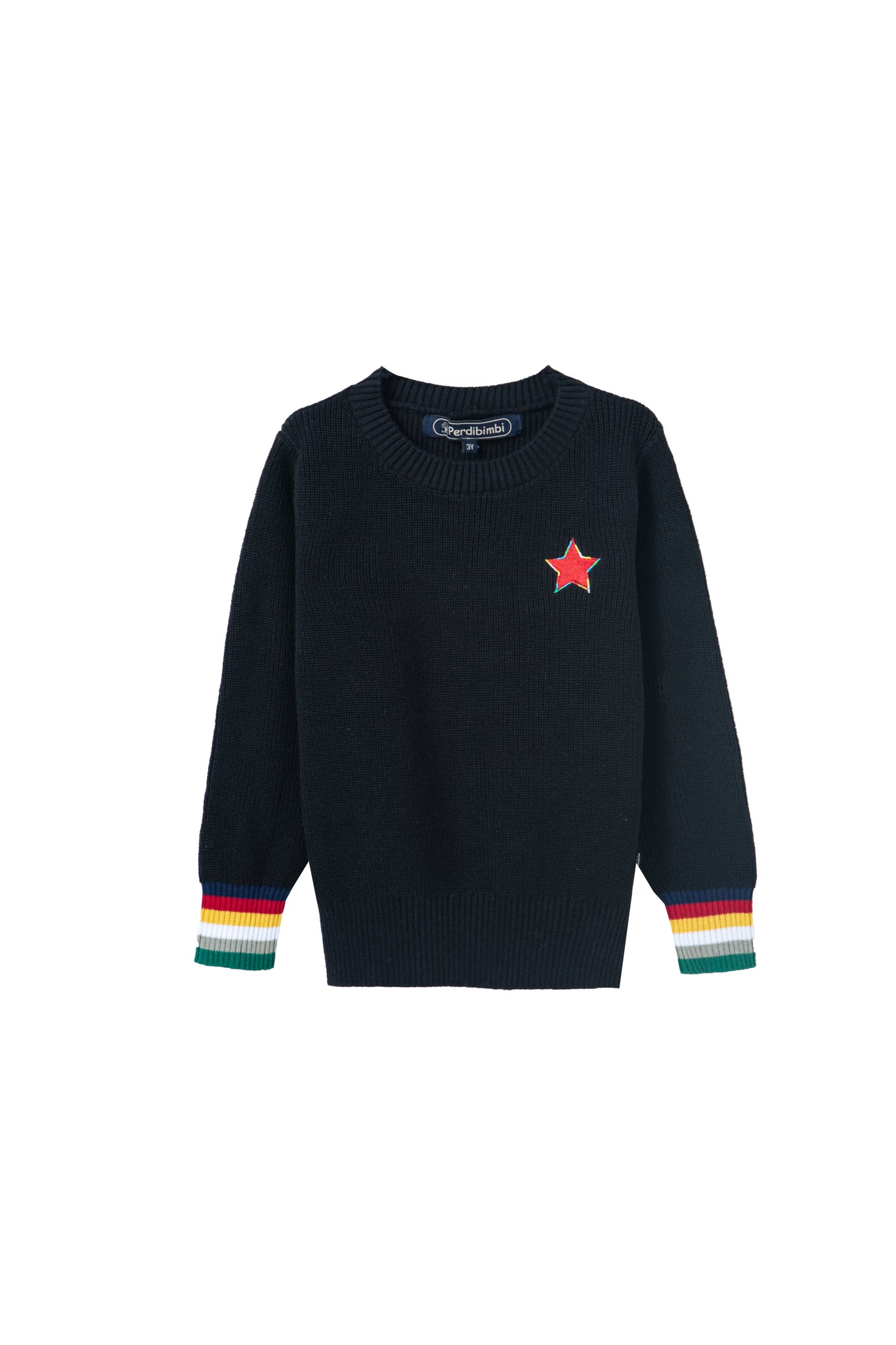 star colored trim sweater