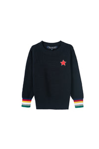 star colored trim sweater