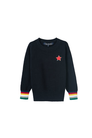 star colored trim sweater
