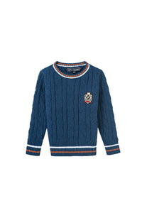 logo cable knit sweater