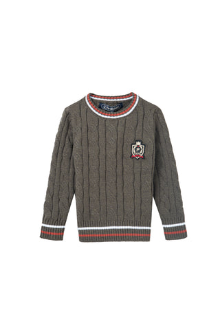 logo cable knit sweater