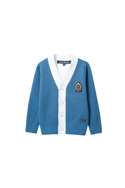 emblem cardigan- blue