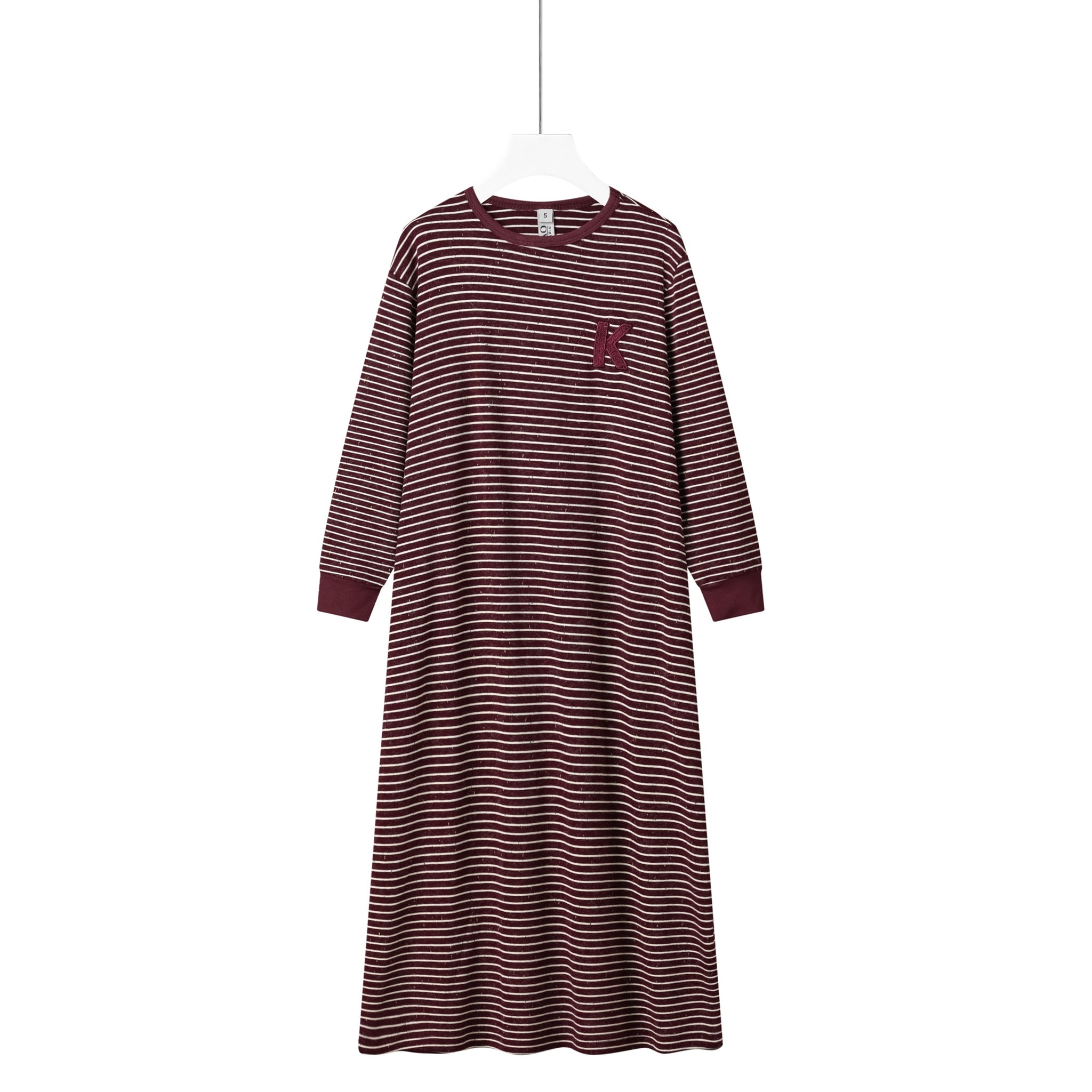 winter cotton stripe logo nightgown