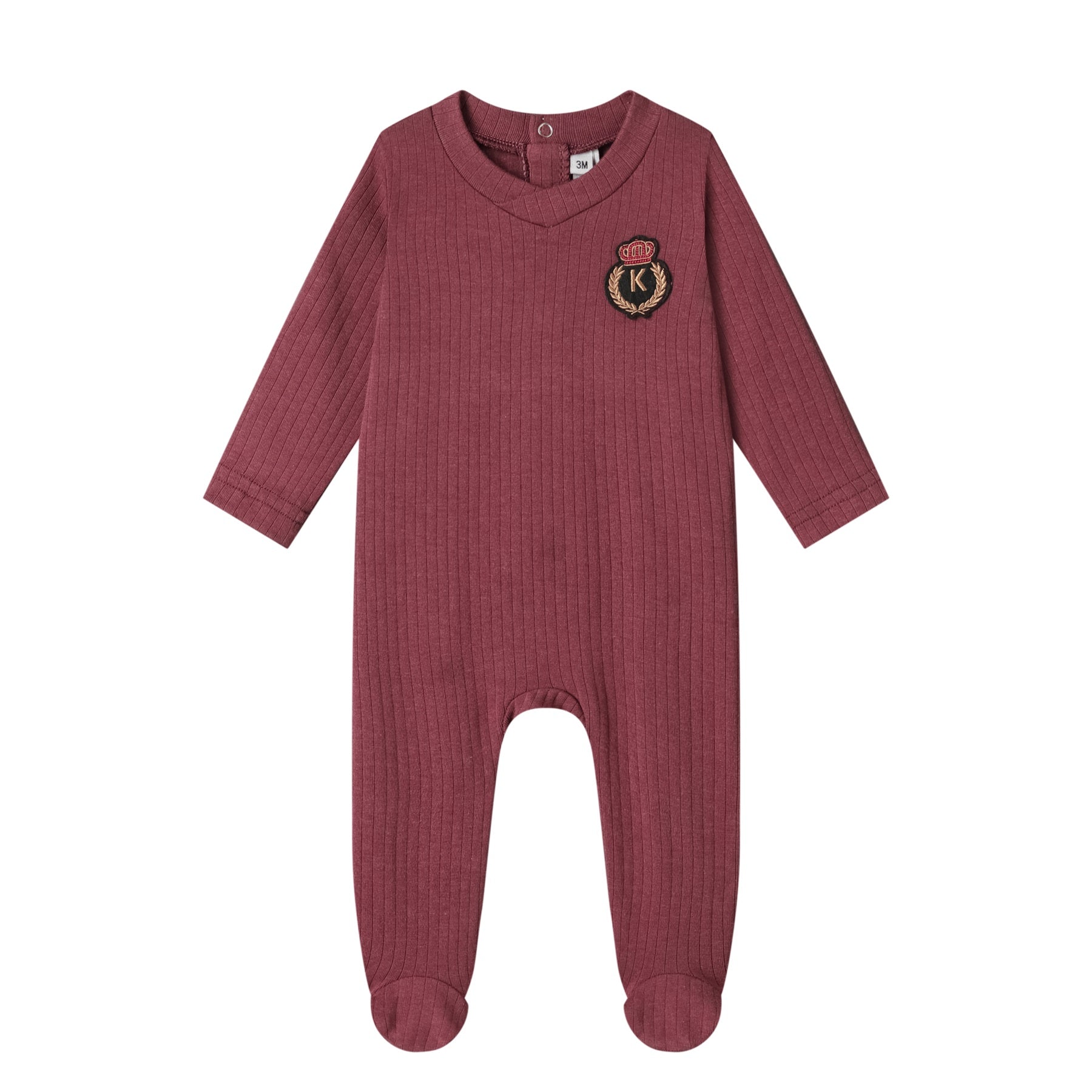 emblem winter cotton footie- wine