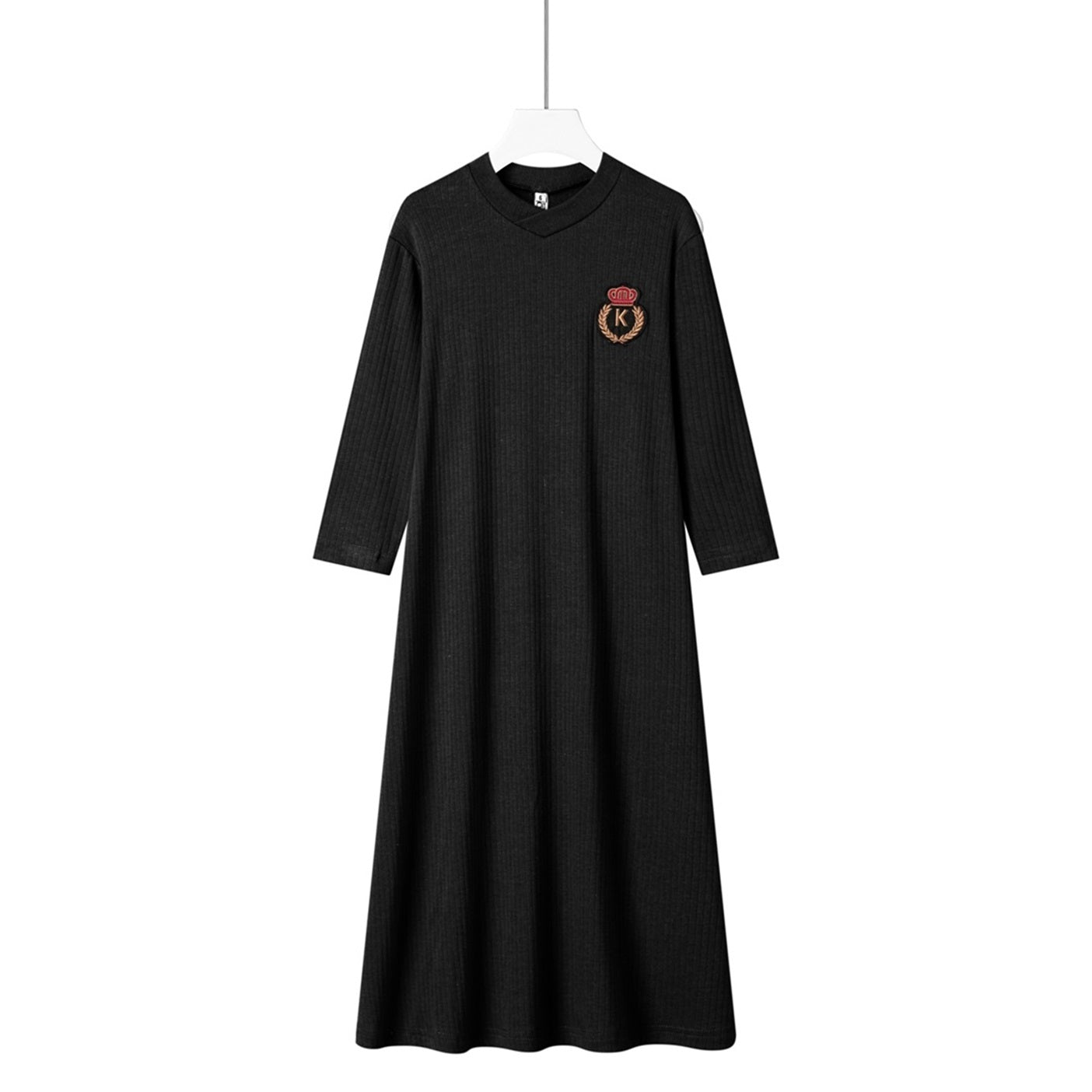 logo winter cotton rib nightgown