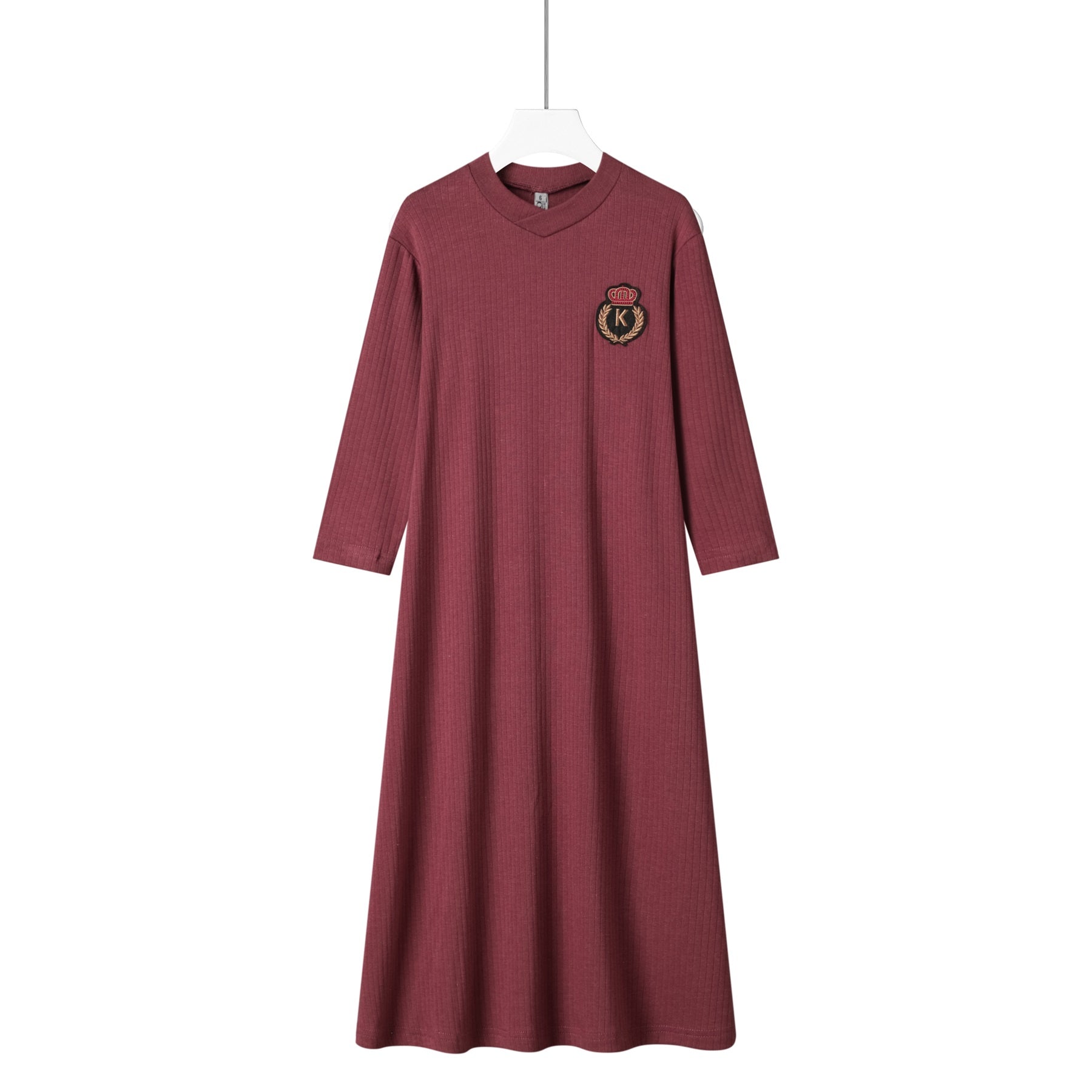 logo winter cotton rib nightgown