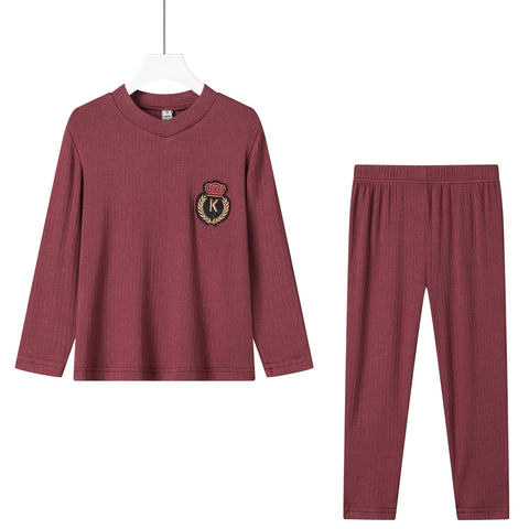 logo winter cotton rib pajama