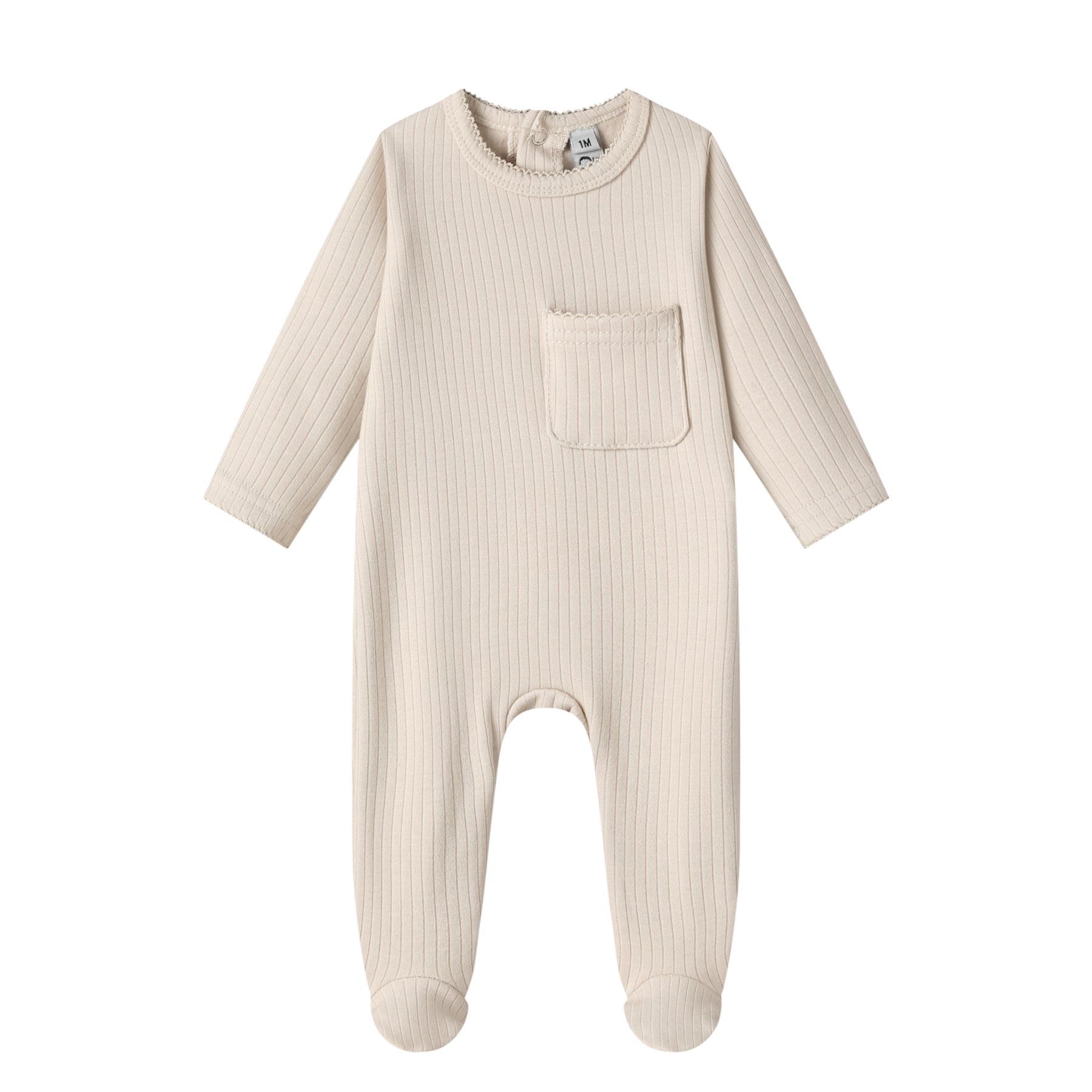 winter c otton rib pocket footie-beige