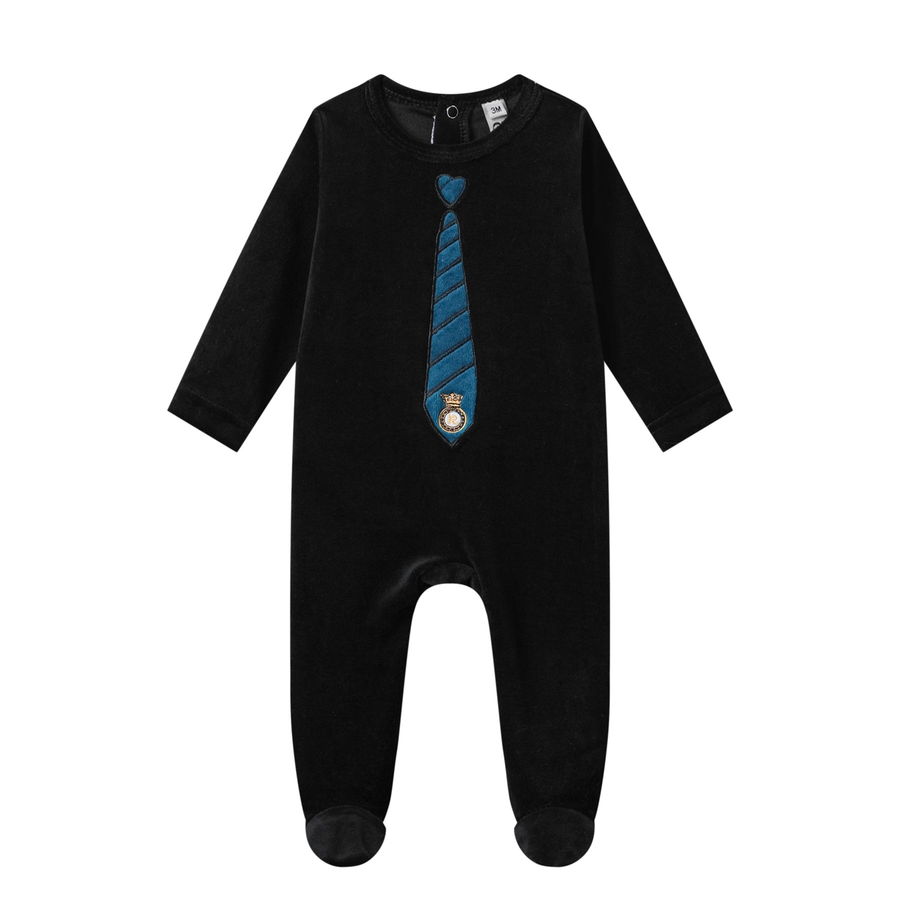 tie cotton velour footie
