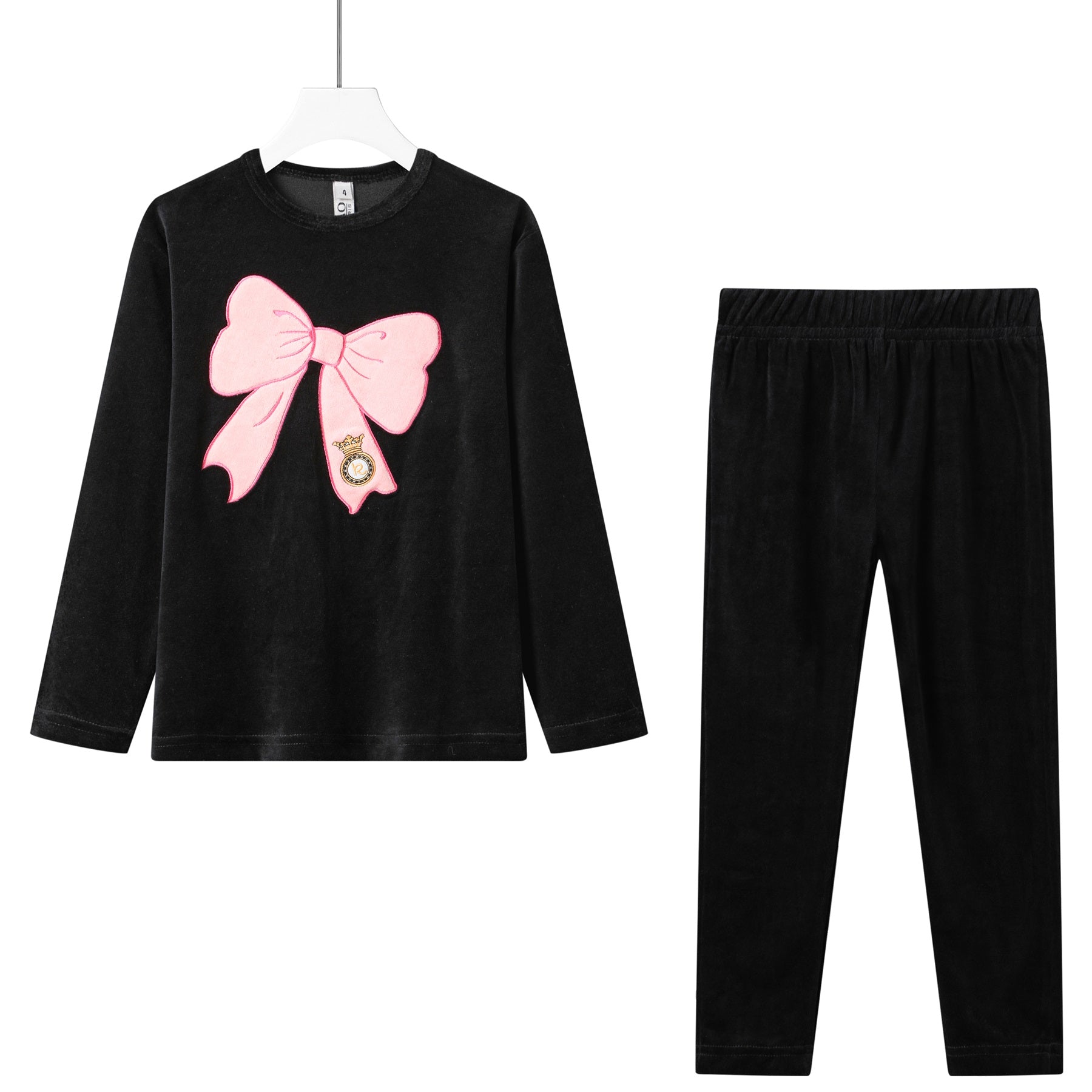 bow cotton velour pajama