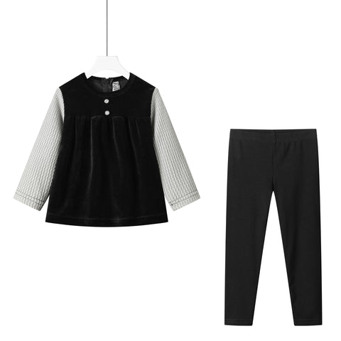 rib sleeve toddler -girl