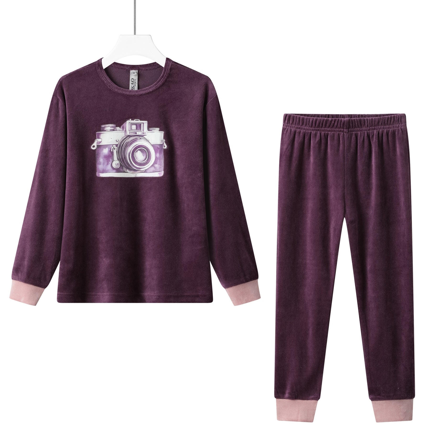 camera cotton velour pajama