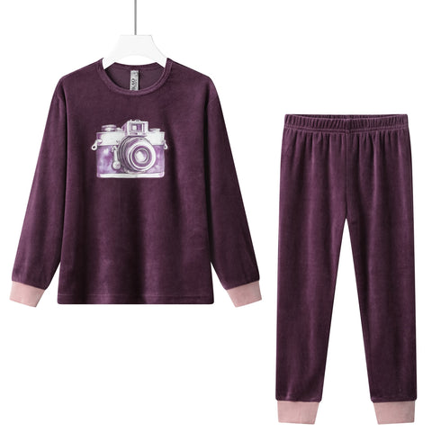 camera cotton velour pajama
