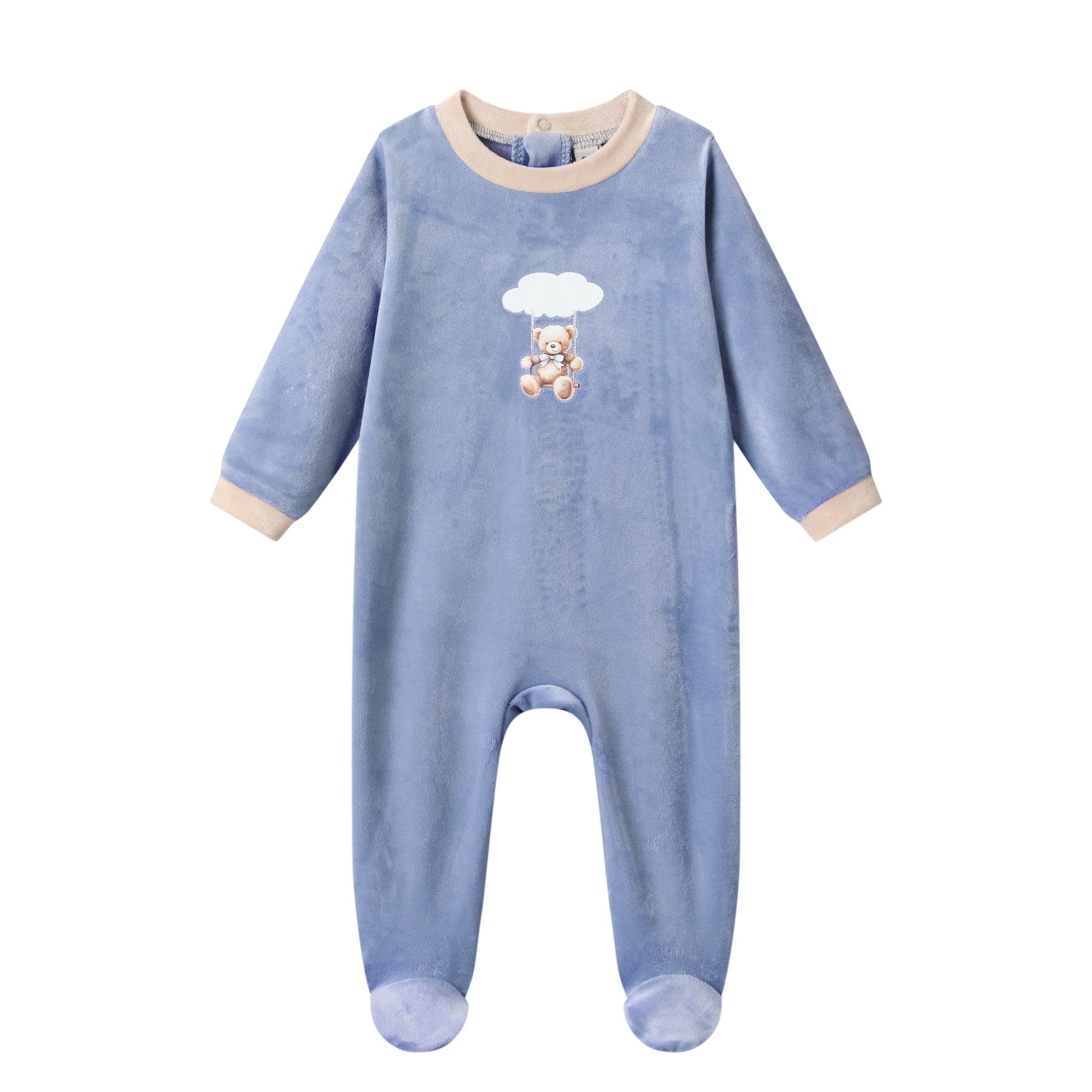 bear swing poly velour-blue