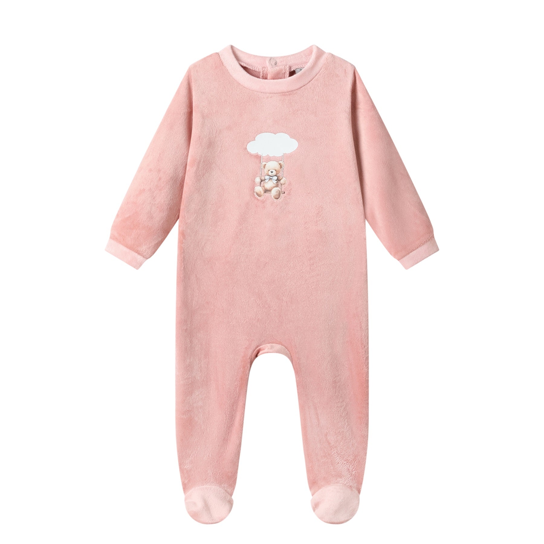bear swing poly velour -peach