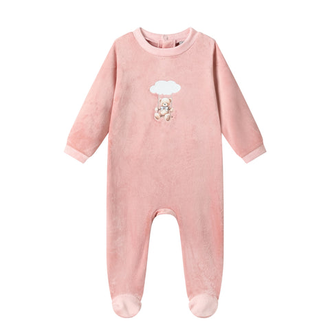 bear swing poly velour -peach