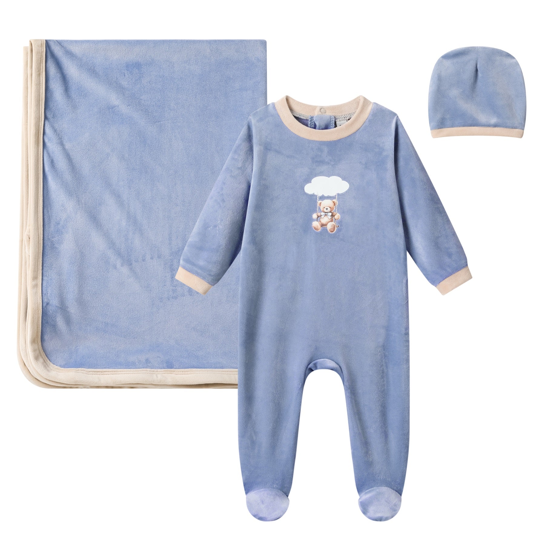 bear swing velour layette set