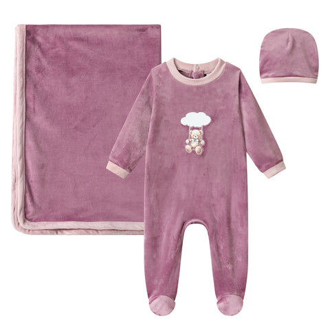 bear swing velour layette set