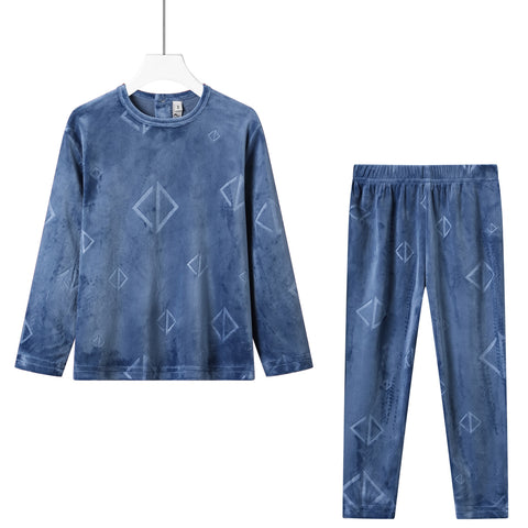 geo print poly velour pajama