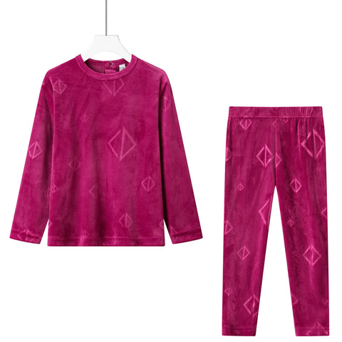 geo print poly velour pajama