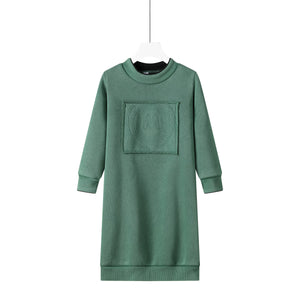 logo sweatshirt dress-green