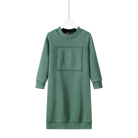 logo sweatshirt dress-green