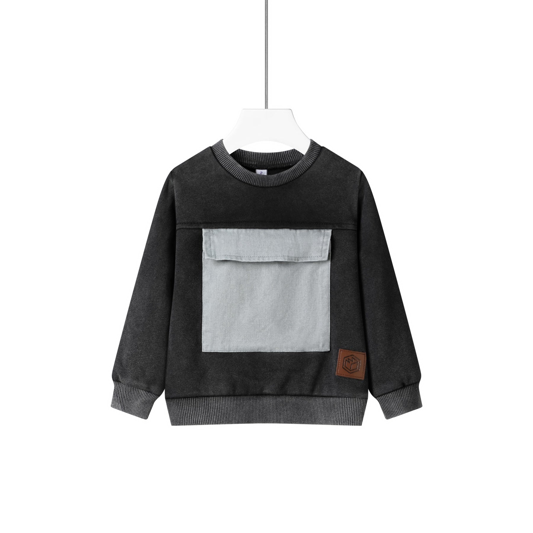 pocket front washed top-black