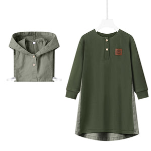 washed back dress- green
