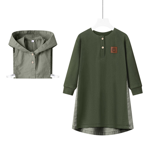 washed back dress- green