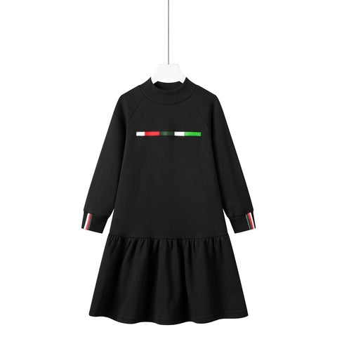 color block dress- black