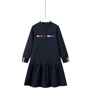 color block navy dress