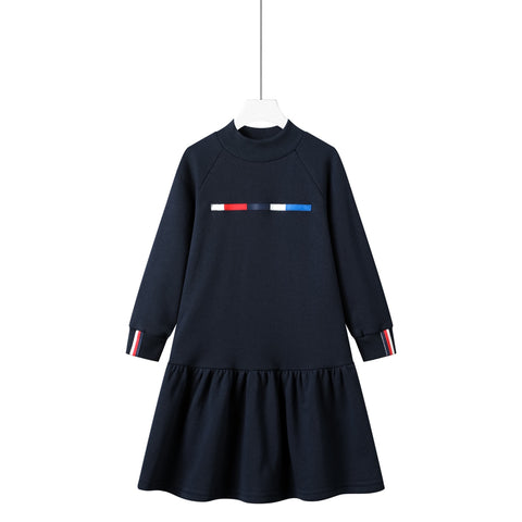 color block navy dress
