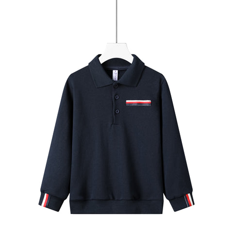 color trim polo- navy