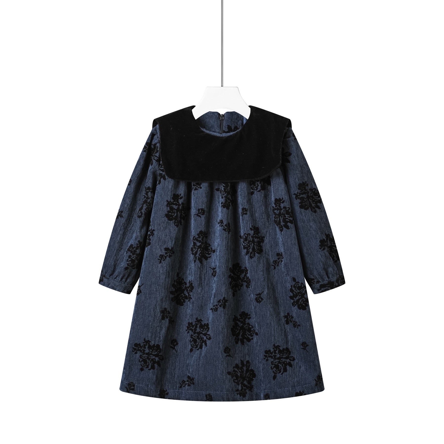 velvet collar dress