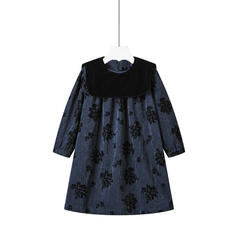 velvet collar dress
