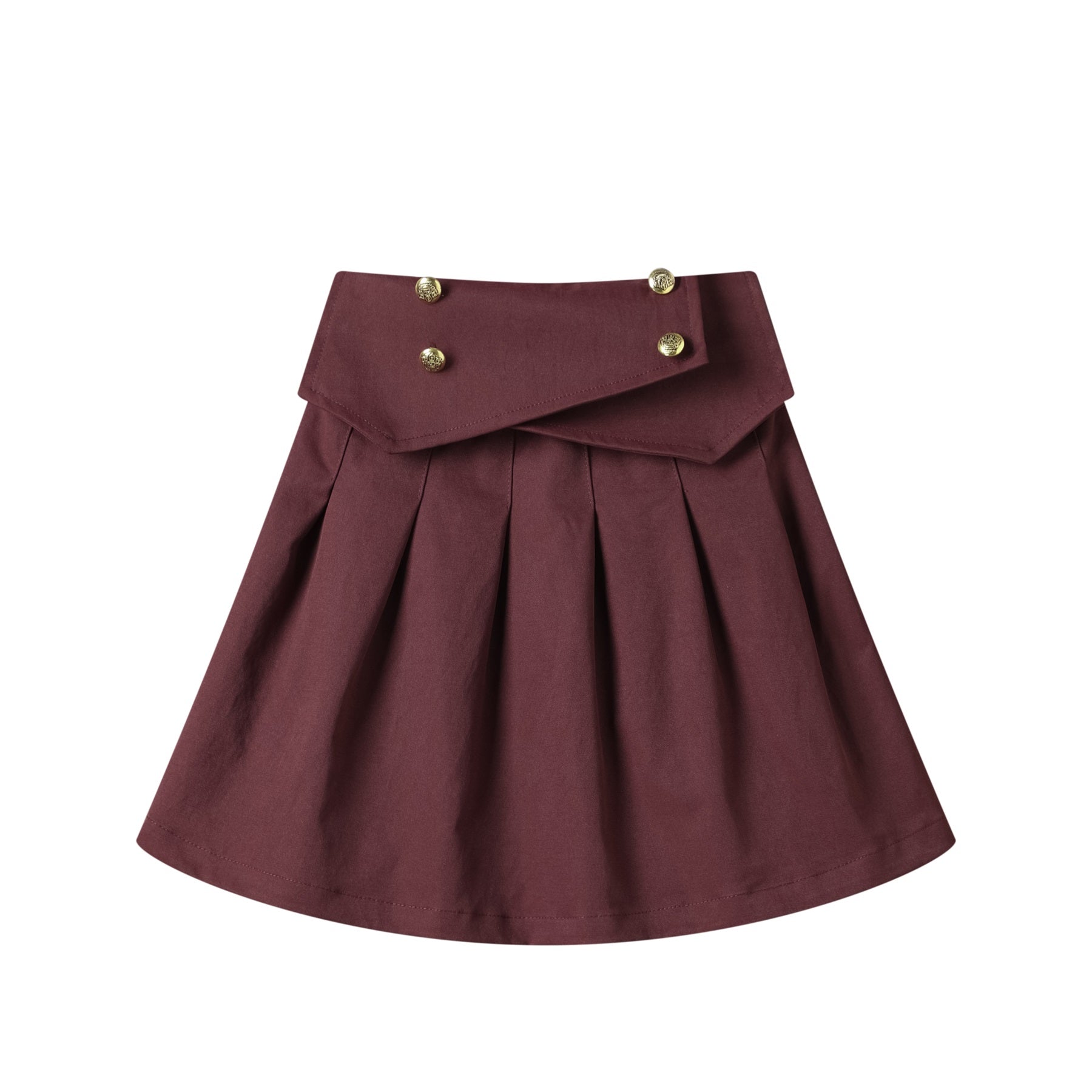 button front skirt-plum