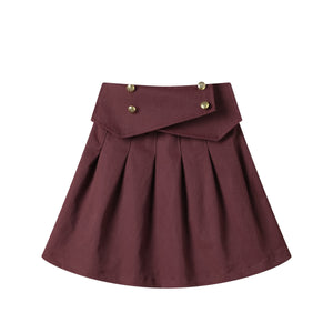 button front skirt-plum