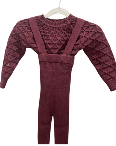 knit toddler set- plum