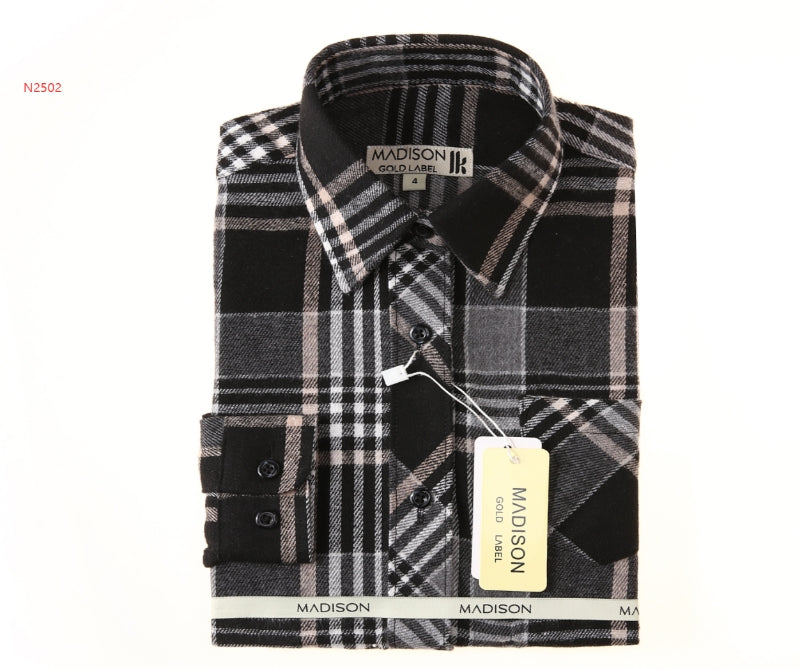black plaid shirt