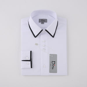 black trim white shirt